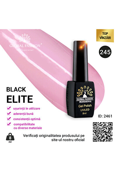 global fashion Set de 4 unități: Oja semipermanenta BLACK ELITE, 8 ml, 245