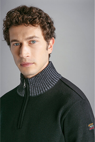 PAUL&SHARK MEN'S ZIPPED PULLOVER C.WWOOL