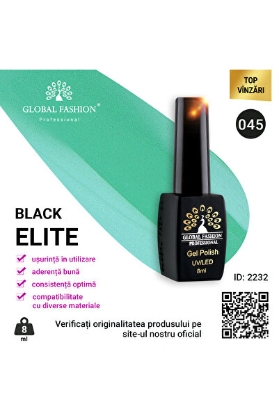 global fashion Set de 4 unități: Oja semipermanenta Black Elite, 8 ml, 045
