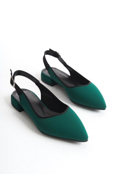 FEMME Balerini casual pentru femei, cu vârf ascuțit, cu spatele deschis, Juli...