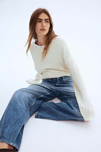 H&M بنطال جينز منخفض الخصر