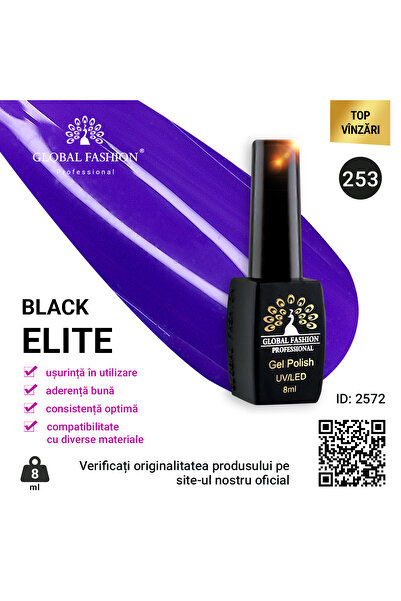 global fashion Set de 4 unități: Oja semipermanenta BLACK ELITE, 8 ml, 253