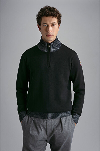 PAUL&SHARK MEN'S ZIPPED PULLOVER C.WWOOL