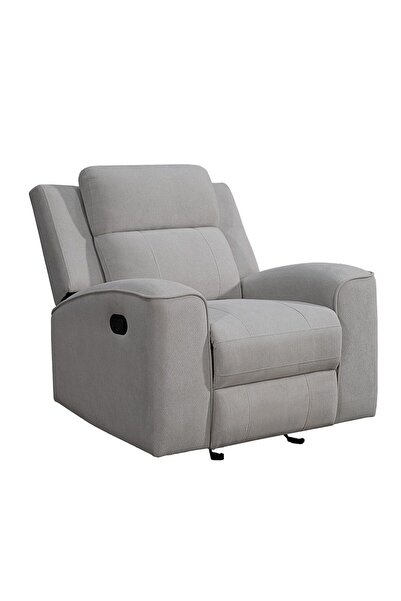 Danube Home Gardy 1 Seater Fabric Glider Recliner - Light Grey, Stylish & Comfortable, 2-Year Warranty