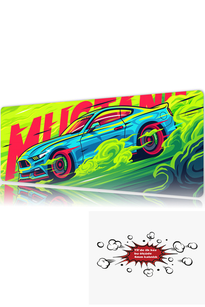 urzuva Araba Modelleri 90x40 4MM Kalınlık Premium Gaming oyuncu mousepad, Ant...