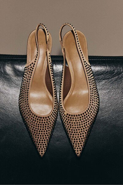 H&M Rhinestone-embellished slingback court shoes