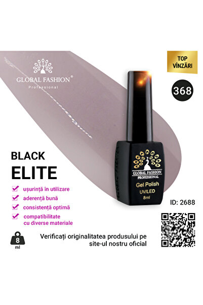 global fashion Set de 4 unități: Oja semipermanenta Black Elite, 8 ml, 368
