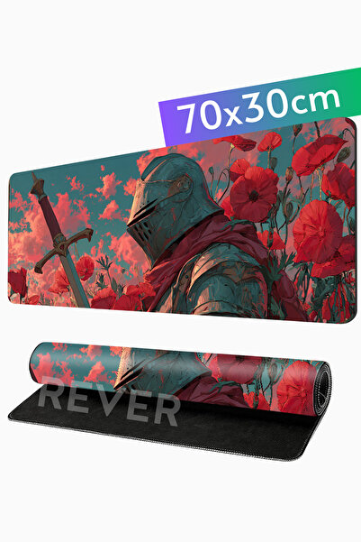 Rever Şövalye Desenli 70x30cm Mousepad Kaymaz Taban Gaming Oyuncu Mouse pad
