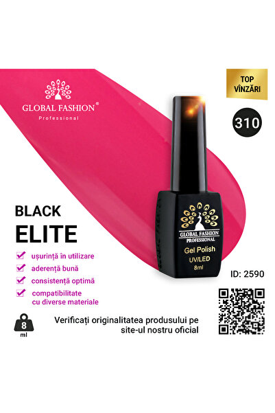 global fashion Set de 4 unități: Oja semipermanenta Black Elite, 8 ml, 310