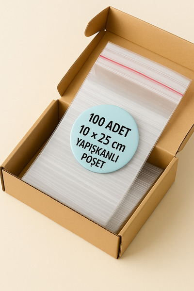 DİYA3 10X25 100Adet Yapışkanlı Jelatin Poşet Kurabiye Şeker Parti Baby Shower Doğum günü Hediyelik