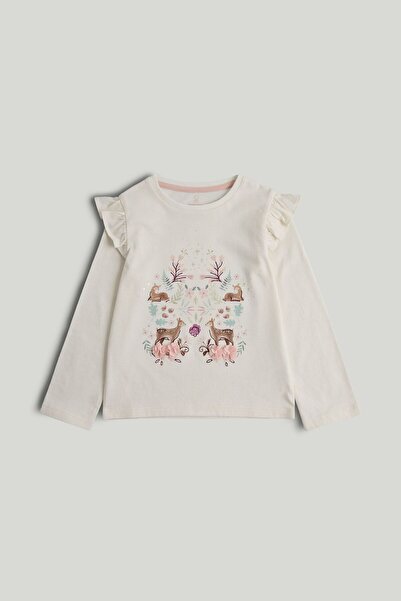 MOTHERCARE Cream Deer Long-Sleeved T-Shirt