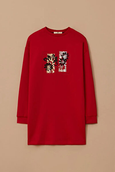 SEÇİL Women's Floral Printed Sweatshirt - Red