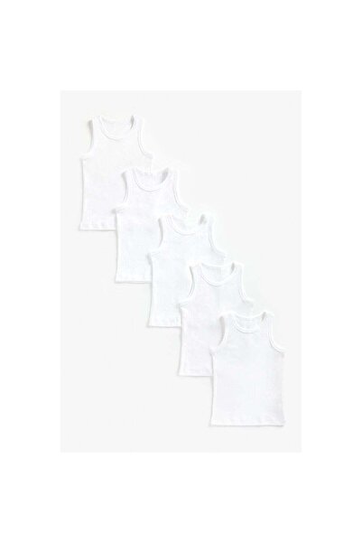 MOTHERCARE سترات بيضاء - عبوة من 5 قطع