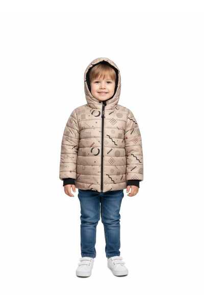 Monttini Boy's Water and Wind Proof Digital Printed Hooded Coat with Wersoft Inside