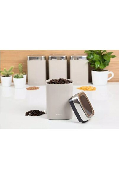 KASSEL Casserole for storing coffee, tea, sugar, 11 x 9 x 17 cm, gray,
