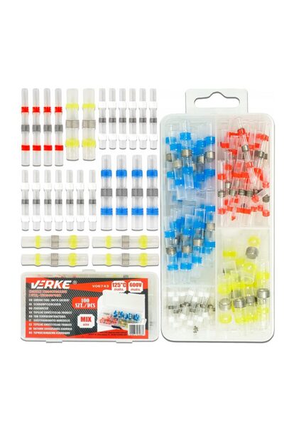 VERKE Set of 100 heat shrink tubes, tin ring,