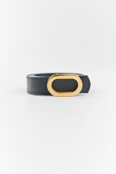 PAULMARK حزام نسائي بإبزيم بيضاوي مسطح