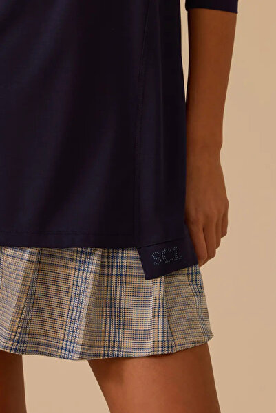 SEÇİL Women's Crew Neck Basic Tunic - Navy Blue