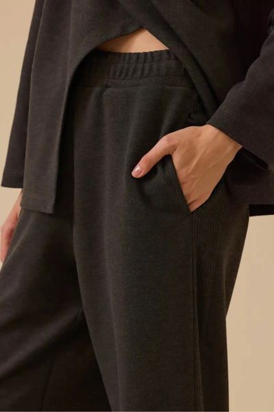 SEÇİL Women's Straight Cut Trousers with Pockets - Gray