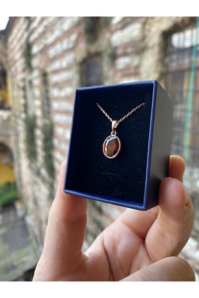 By Atölye Lal (Garnet) Taşlı Gümüş Kolye