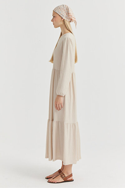 PAULMARK Γυναικείο μακρύ φόρεμα με υφή