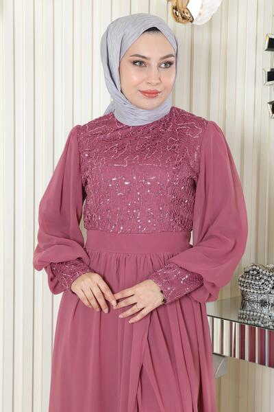 Modamihram Pulchry Chiffon Suit Dusty Rose Msw19190-3
