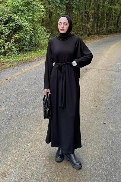 lamelif Φόρεμα με λεπτομέρεια στον κορδόνι σε μαύρο χρώμα