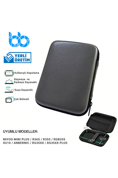 İMEXTECH Miyoo R35s/r36s El Tipi Oyun Konsolu Dayanıklı Kaymaz, Su Geçirmez Kumaş Gri Koruma Çantası