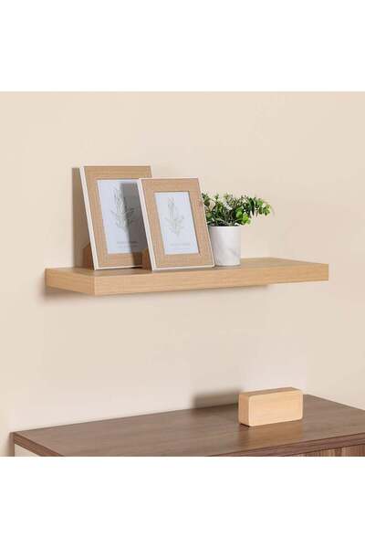 danube Manhattan PVC Floating Wall Shelf - Brown, 60x23.5x3.8cm, Stylish Livi...