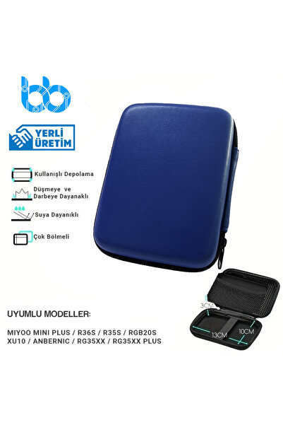 İMEXTECH Miyoo R35s/r36s El Tipi Oyun Konsolu Dayanıklı Kaymaz, Su Geçirmez Kumaş Gri Koruma Çantası