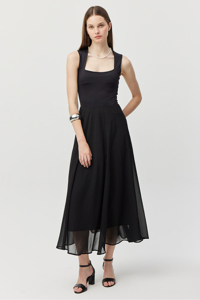 PAULMARK Γυναικεία φούστα σιφόν με επένδυση