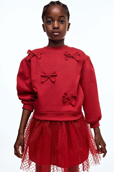 H&M سويت شيرت مزخرف بطبقة داخلية مصقولة