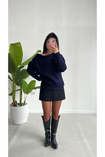 Pera سترة ديجاجي بياقة - أزرق داكن