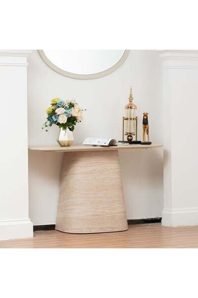 danube طاولة كونسول بسطح سيراميك من بايلا - بيج/حجري، ١٤٠×٤٠×٨٠ سم، ضمان لمدة...