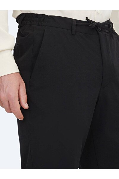 Kip Black Woven Jogging Fit Casual Trousers