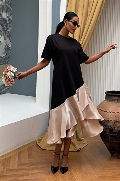 SERERO VOGUE Volanlı Süprem Elbise 2864