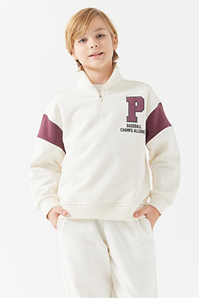 PAULMARK سويت شيرت للأولاد بياقة ونصف سحاب