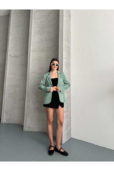 solena sln Women's Buttoned Waist-Fitted Classic Blazer Jacket