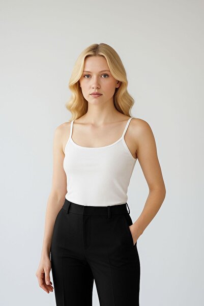 navesta Women's Thin Strap Tank Top - White