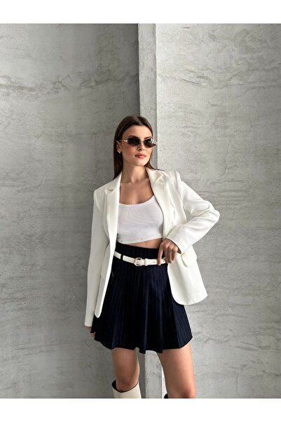 solena sln Women's Buttoned Waist-Fitted Classic Blazer Jacket