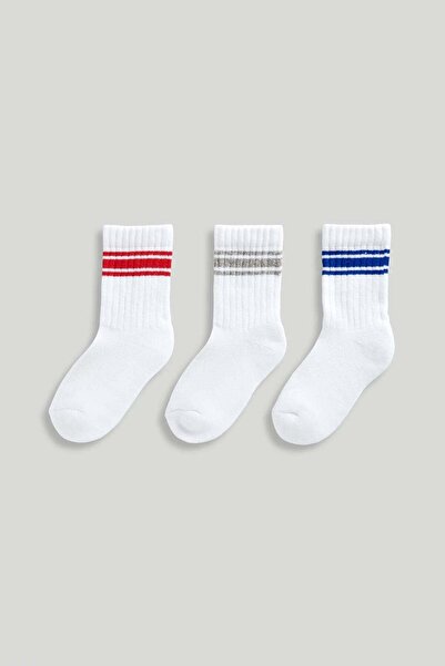 MOTHERCARE جوارب رياضية بيضاء - عبوة من 3 قطع