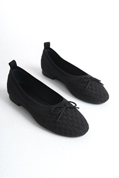 FEMME Balerina de zi cu zi pentru femei, tricotaje cu vârf rotund, balerină B...