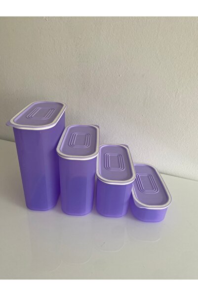 Tupperware طقم أوعية ماء بيضاوية 4 قطع بنفسجي 1.7 لتر، 1.25 لتر، 800 مل، 320 مل