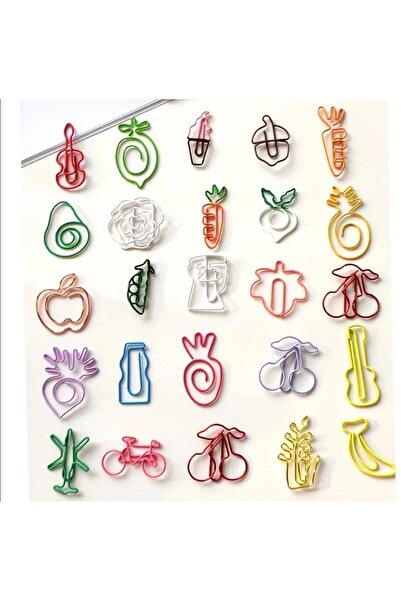 Bumelo 60 قطعة من مشابك الورق الإبداعية المتنوعة، مشابك معدنية على شكل فاكهة الحيوانات، على شكل قلب ديناصور