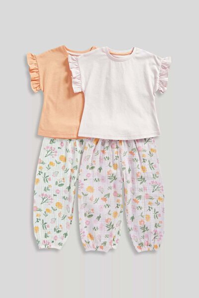 MOTHERCARE بيجامات مزينة بالزهور - عبوة من قطعتين