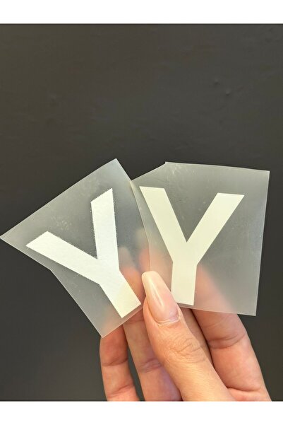 Gönülden Tasarım 2 PIESE FIER DE CUCIT CU LETRĂ Y ADEZIVĂ TRANSFER IMPRIMARE 5X4 CM ALB