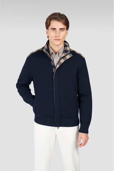 PAUL&SHARK سترة صوفية رجالية محبوكة بسحاب