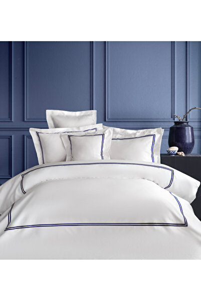 miemaison طقم غطاء لحاف فاخر من ميلانو وايت 120 خيط - لشخص واحد