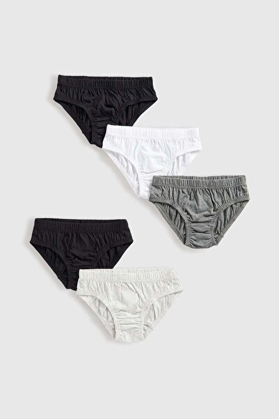 MOTHERCARE Black, Grey and White Briefs - 5 Pack