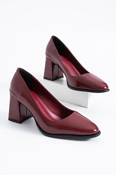 Moda Pie Pantofi clasici cu toc pentru femei Teros Düz Gova, piele lacuită bu...